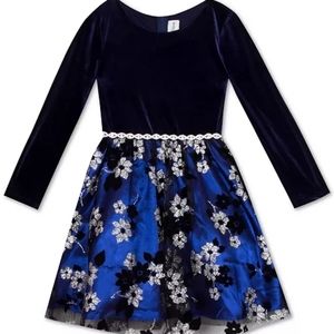 Rare Editions Toddler Girl Velvet & Glitter Dress